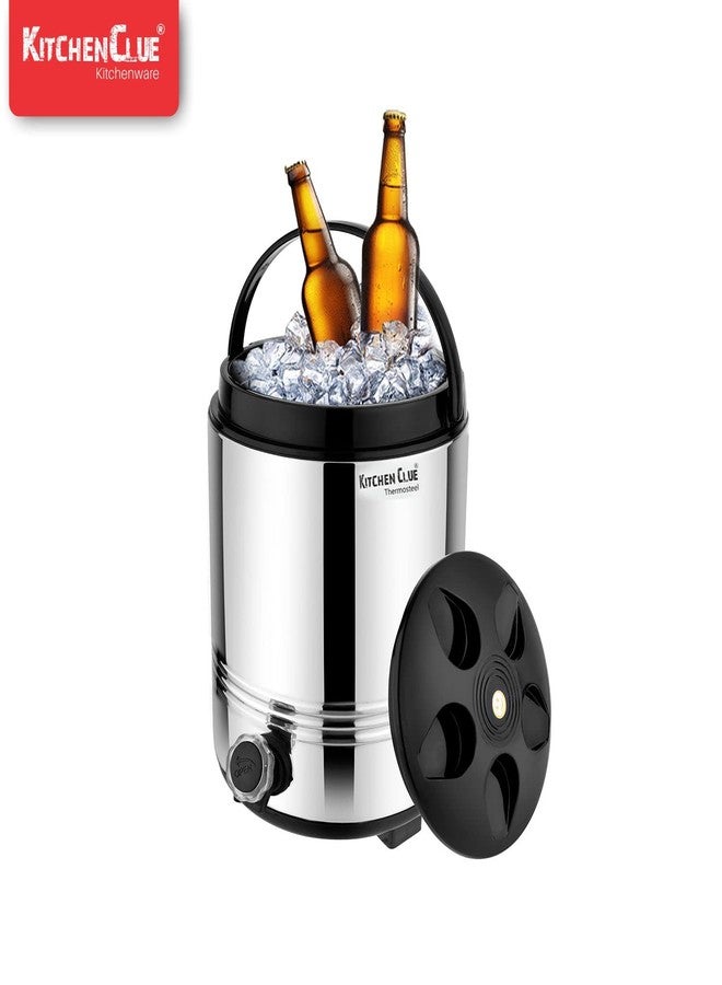 Kitchen Clue Stainless Steel Hot Tea/Water Containers for Kitchen Office I 8 Liters I PUF Insulated Hot & Cold Water Dispenser I Easy to Carry Handle I Airtight Lid I Leak-Proof - Hot Tea Urn - Image 3